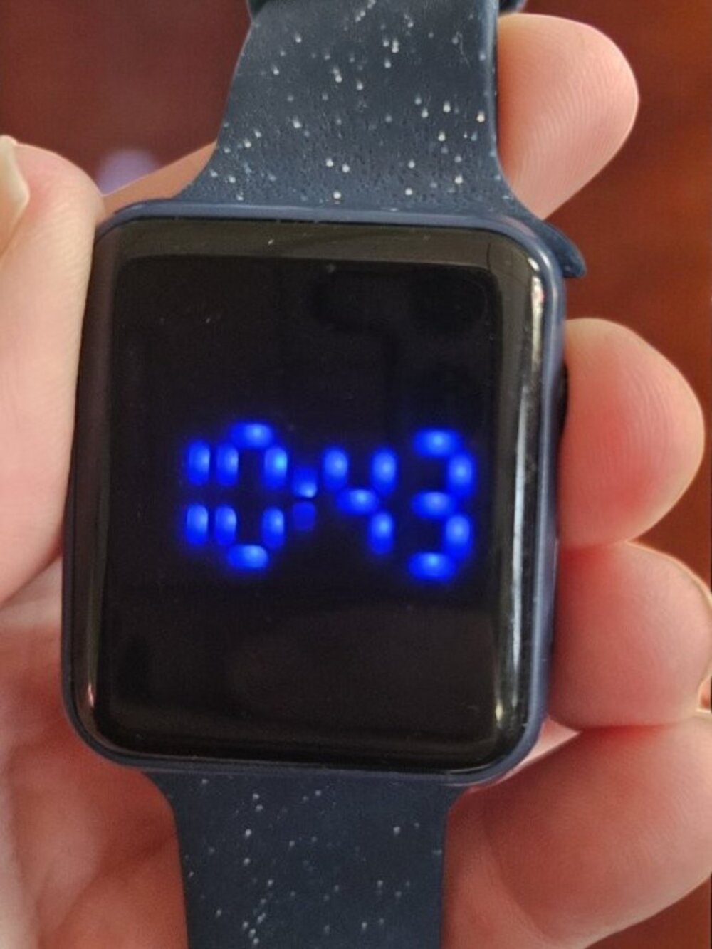 Sparkly Blue Silicone Band Ladies Digital Watch No Manual